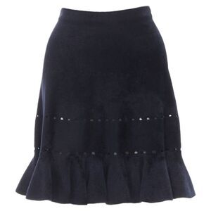 Alaia velour geometric cut out hem skirt